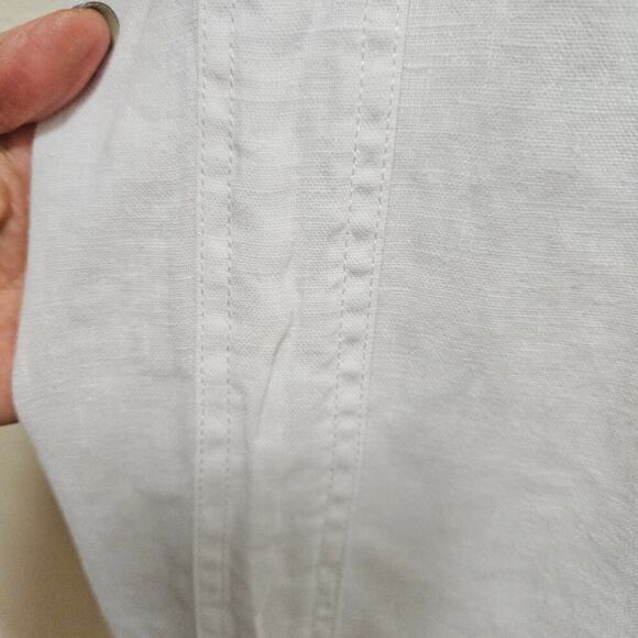 Athleta Cabo White Sz18 Linen Wide leg pants. Calla Lily. Relaxing Boho. Elastic - Picture 14 of 15